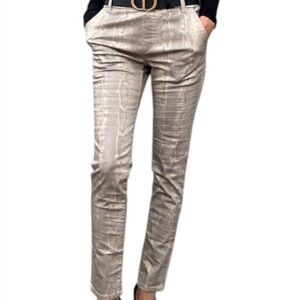 Bevy Flog White Gold Snake Print Dafna Pull On Pants